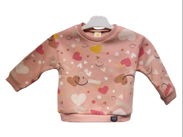 KALP BASKILI KIZ SWEATSHIRT - 5