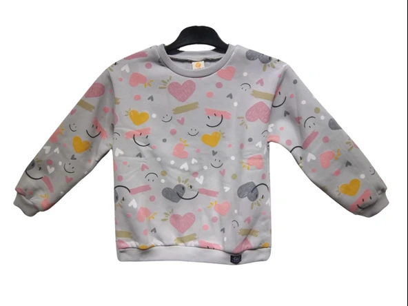 KALP BASKILI KIZ SWEATSHIRT - 5