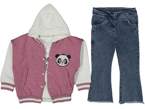 COOL PANDA DETAYLI COLLAGE HIRKALI KIZ TAKIM