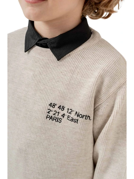 PARİS DETAYLI JEANS PANTOLONLU KAZAKLI ERKEK TAKIM - 2