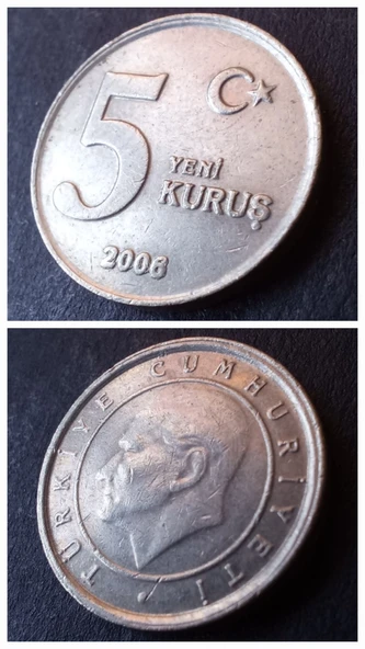 Escoines Koleksiyon 3996368014b9350d3b 2006 5 Yeni Kuruş ÇT/ÇÇT Eski Madeni Para