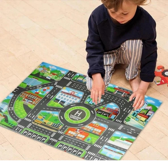 Zhltoys Çocuk Oyun Matı Mutlu Şehir Hayatı 83x57 Cm - 4