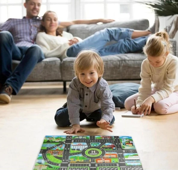 Zhltoys Çocuk Oyun Matı Mutlu Şehir Hayatı 83x57 Cm