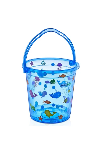 Babyjem Bebek Banyo Kovası Şeffaf Desenli Mavi - 1