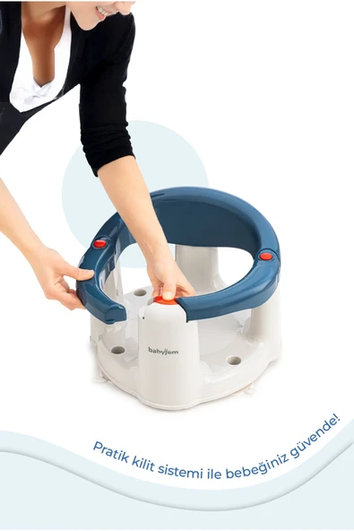 Babyjem Önden Açılır Mama Sandalye Oturağı Ve Minderi - 2 ' Li Set İndigo Mavi - 7