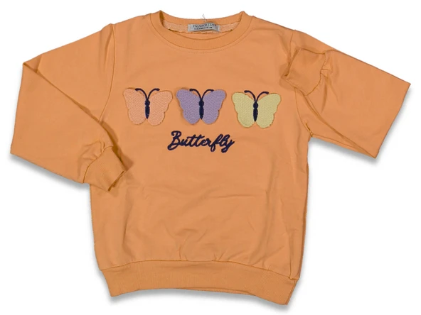 KELEBEK NAKIŞLI KIZ SWEATSHIRT
