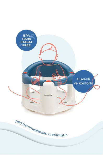 Babyjem Önden Açılır Mama Sandalye Oturağı Ve Minderi - 2 ' Li Set İndigo Mavi - 2