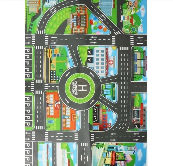 Zhltoys Çocuk Oyun Matı Mutlu Şehir Hayatı 83x57 Cm - 2