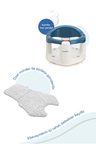 Babyjem Önden Açılır Mama Sandalye Oturağı Ve Minderi - 2 ' Li Set İndigo Mavi - 3
