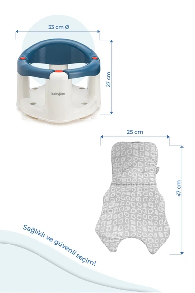 Babyjem Önden Açılır Mama Sandalye Oturağı Ve Minderi - 2 ' Li Set İndigo Mavi - 4