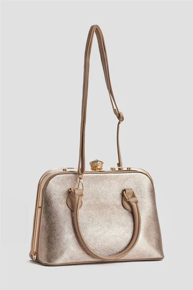 Armine Kadın Omuz Çantası 339 Gold-V - Resim 8