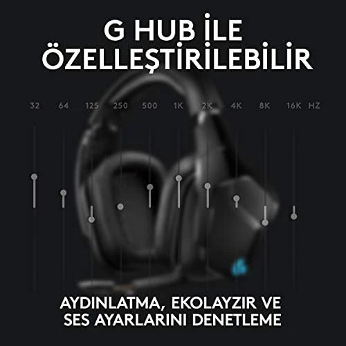 Logitech G G935 Kablosuz 7.1 Surround LIGHTSYNC Oyuncu Kulaklığı, PRO-G 50 mm Sürücüler, DTS Headphone:X 2.0, 12 Saat Pil Ömrü, 6 mm Katlanabilir LED Mikrofon, Siyah - 6
