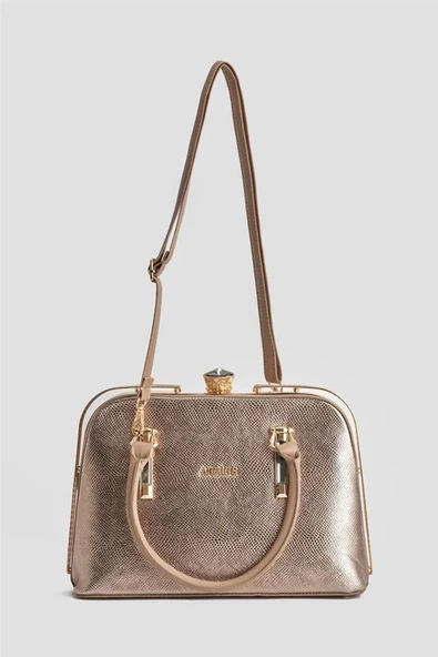 Armine Kadın Omuz Çantası 339 Gold-V - Resim 7