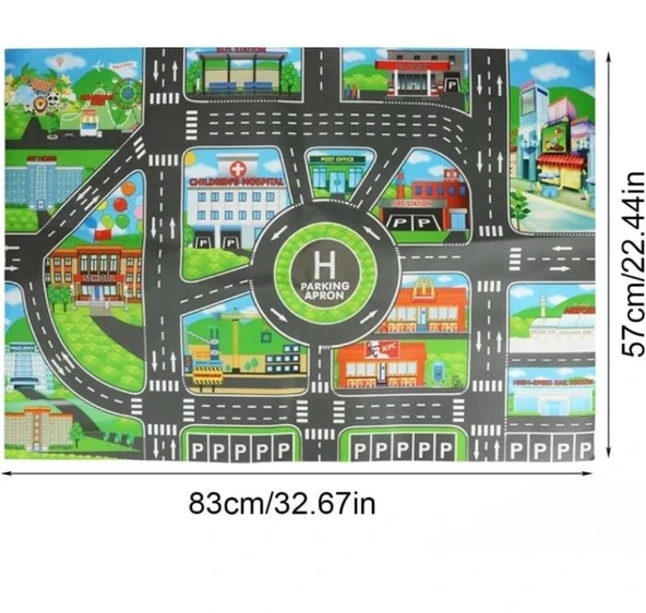 Zhltoys Çocuk Oyun Matı Mutlu Şehir Hayatı 83x57 Cm - 3