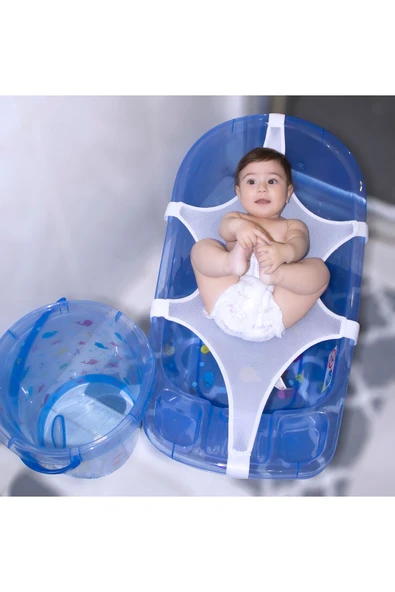 Babyjem Bebek Banyo Kovası Şeffaf Desenli Mavi - 2