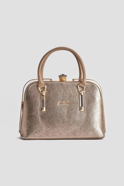 Armine Kadın Omuz Çantası 339 Gold-V - Resim 3