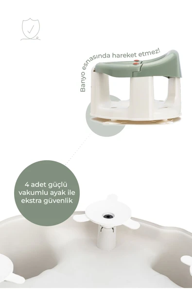 Babyjem Önden Açılır Mama Sandalye Oturağı Ve Minderi -  2 ' Li Set Soft Yeşil - 6