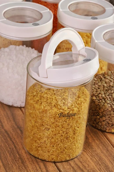 Lengo 6'lı 1200 ml Mühürlü Vakumlu Borosilikat Cam Erzak Saklama Kavanozu - 3