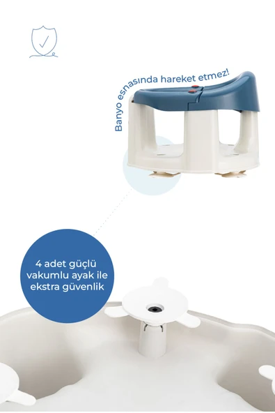 Babyjem Önden Açılır Mama Sandalye Oturağı Ve Minderi - 2 ' Li Set İndigo Mavi - 6