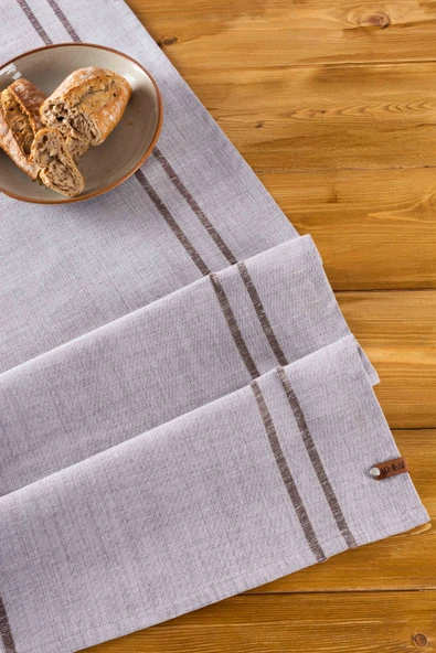 Koza | %100 Keten Çizgili Runner 40 x 110 - Resim 9