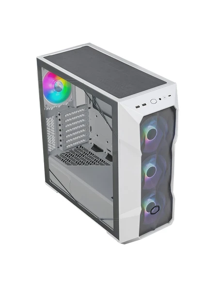CM MasterBox TD500 V2 Beyaz ARGB 4x120mm Fanlı, Tempered Glass Kristal Mesh Ön panelli MidTowerKasa