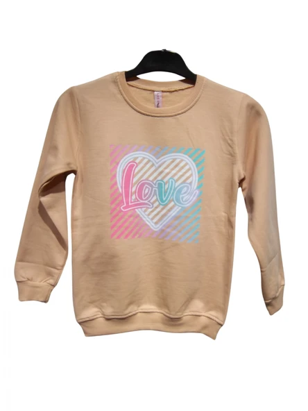 LOVE BASKILI KIZ SWEATSHIRT ürün görseli 1
