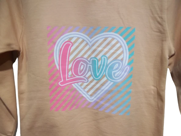 LOVE BASKILI KIZ SWEATSHIRT - Resim 2