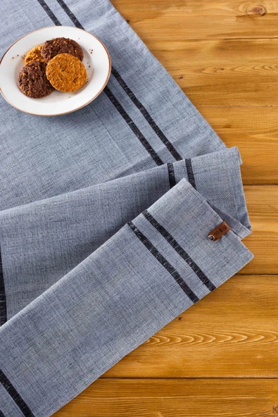 Koza | %100 Keten Çizgili Runner 40 x 110 - Resim 8