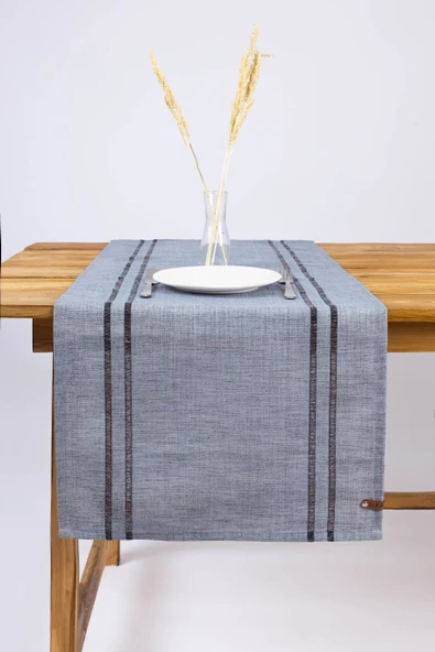 Koza | %100 Keten Çizgili Runner 40 x 110 - Resim 7