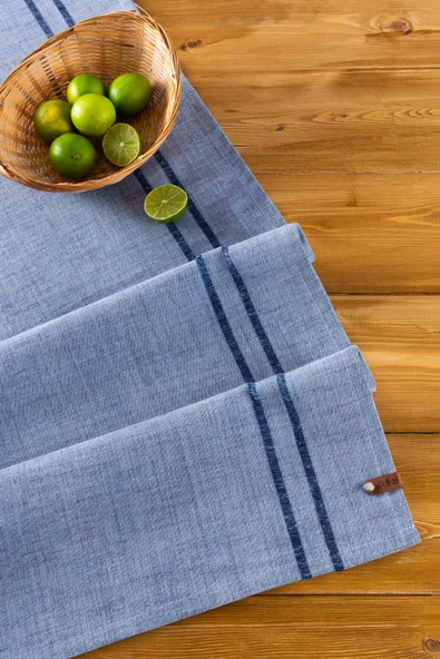 Koza | %100 Keten Çizgili Runner 40 x 110 - Resim 4