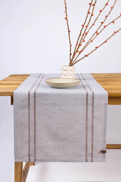 Koza | %100 Keten Çizgili Runner 40 x 110 - Resim 10