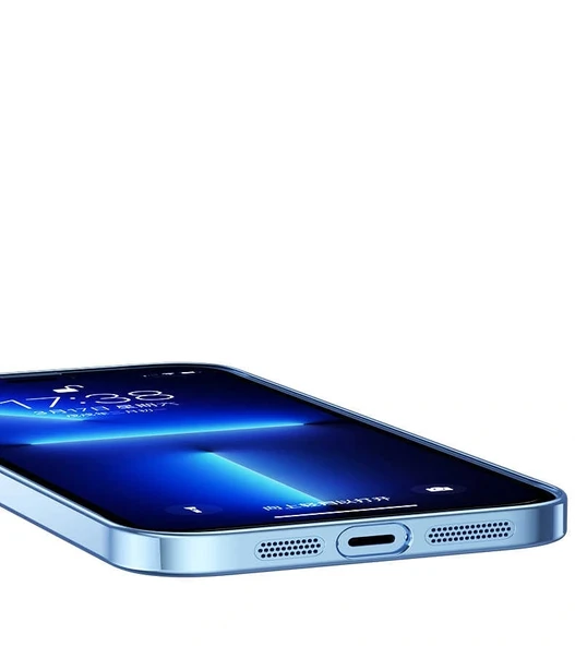 iPhone 13 Kılıf Sert PC Renkli Çerçeveli Riksos Kapak - Resim 3