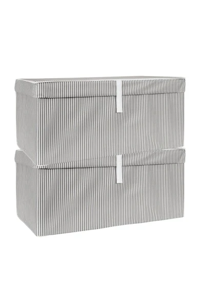 Mega Plus Kutu Hurç, Yorgan Yastık Çarşaf Dolapiçi Düzenleyici Mukavva Destekli (70x40cm) 2 Adet Gri - Resim 5