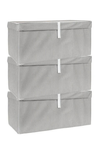 Mega Plus Kutu Hurç, Yorgan Yastık Çarşaf Dolapiçi Düzenleyici Mukavva Destekli (70x40cm) 3 Adet Gri - 5