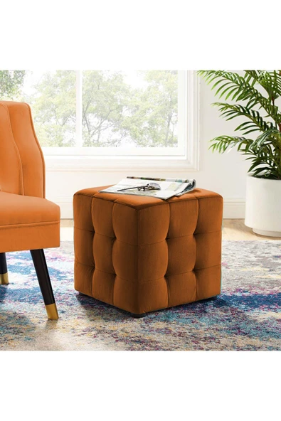 Kiremit Kare Puf Dikişli En*boy 42*42 Cm