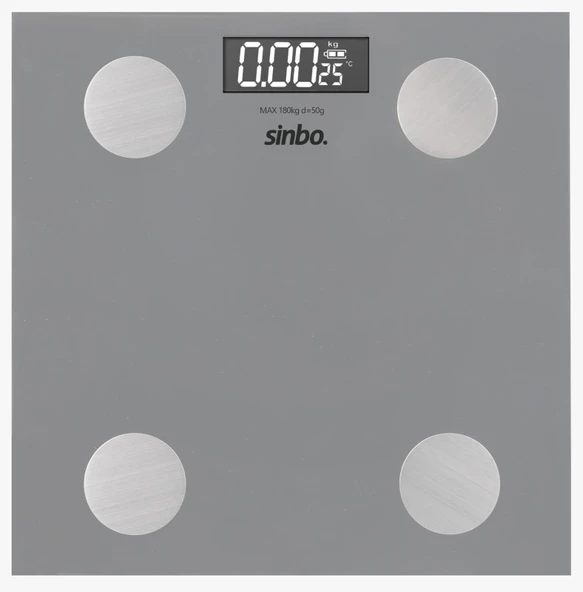 Sinbo SBS-4469 Bluetooth Dijital Yağ Su Kas Vücut Kitle Endeksi Kilo Ölçer Tartı Baskül - 4