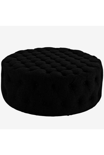 Kapitoneli Yuvarlak Puf/orta Sehpa/75cm - 4