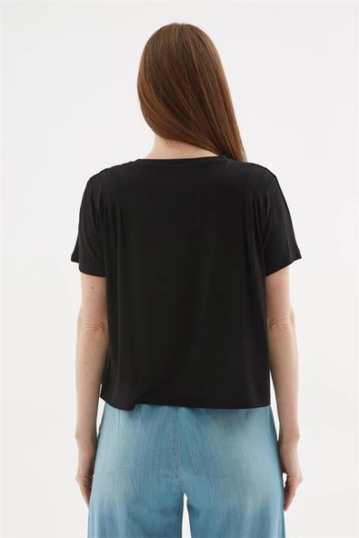 FASHION FRIENDS KADIN DÖKÜMLÜ CROP BLUZ 25Y0512K1 - 9
