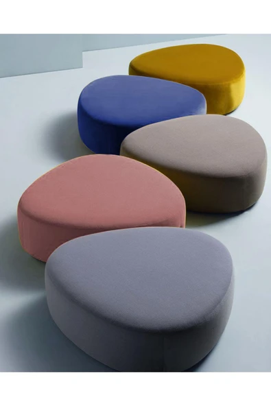 Stone Maxi Üçgen Asimetrik Puf / Orta Sehpa / 75x75 cm H:40 cm - 9