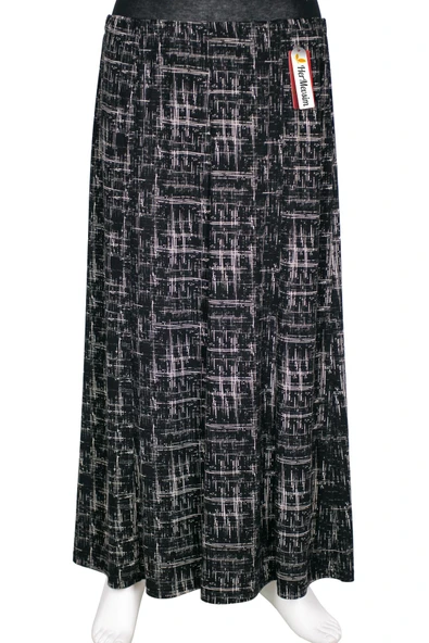 Hesna Kadın Betül 8 Parça Lastikli Astarsız Siyah Etek Desen 31