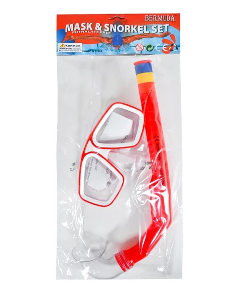 Bermuda Dalış Maskesi ve Şnorkel Seti Kırmızı SP4449