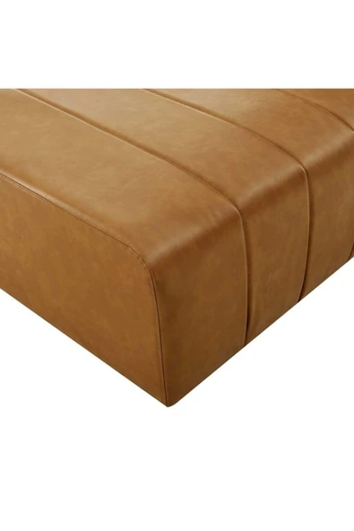 Lüx Suni Deri Kare Puf Taba 80*80cm - 3