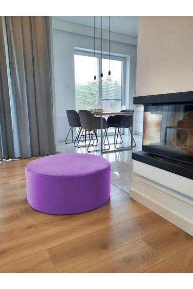 Yuvarlak Dikişli Puf / Orta Sehpa 76 Cm / Yükseklik 30 Cm - Resim 11