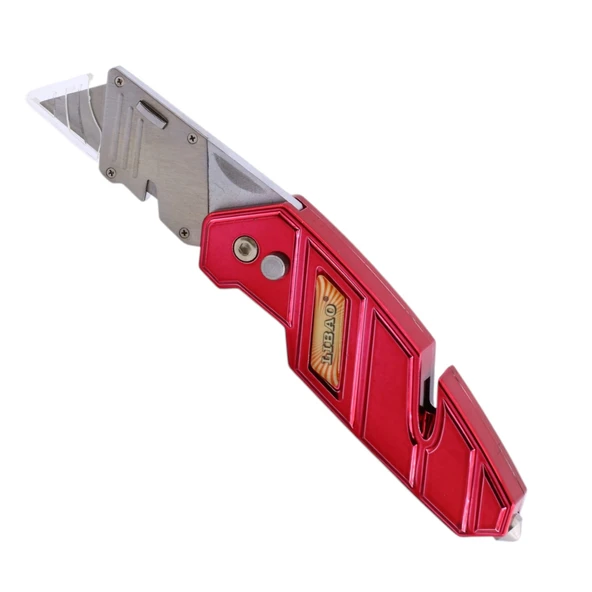 Çok Amaçlı Metal Maket Bıçak Karton Kumaş İp Kesme Halı Bıçağı Maket Bıçağı 5 Adet Yedek Bıçak Küçük - 5