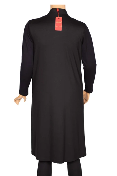 Hesna Kadın Yaren Omzu Cebi Fileli Deri Detaylı Penye Siyah Yelek - 3