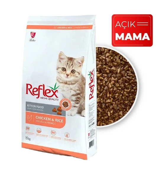 Reflex kitten tavuklu pirinçli yavru kedi maması 3 kg açık