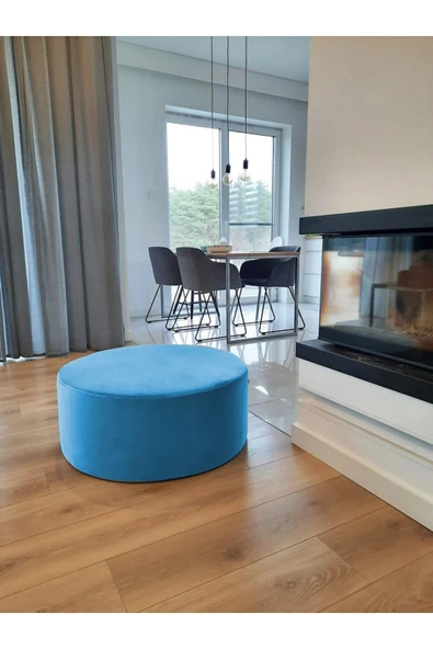 Yuvarlak Dikişli Puf / Orta Sehpa 76 Cm / Yükseklik 30 Cm - Resim 3