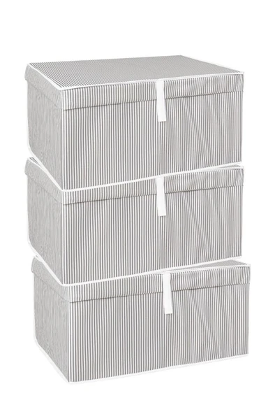 Mega Kutu Hurç, Yastık Çarşaf Kıyafet Dolap İçi Düzenleyici Mukavva Destekli (60x40cm) 3 Adet Gri - Resim 4