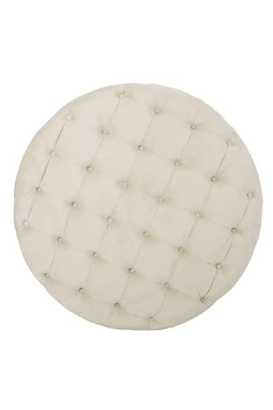 Kapitoneli Yuvarlak Puf/orta Sehpa/75cm Kadife - 6