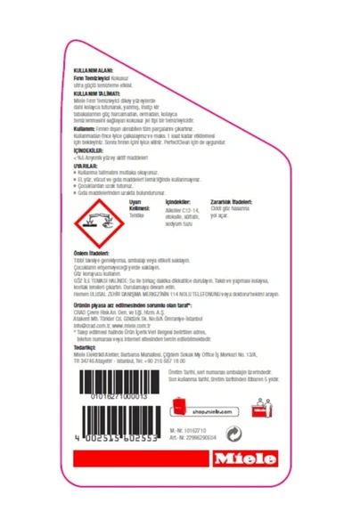 Miele Fırın Temizleyici 500 Ml. - 2
